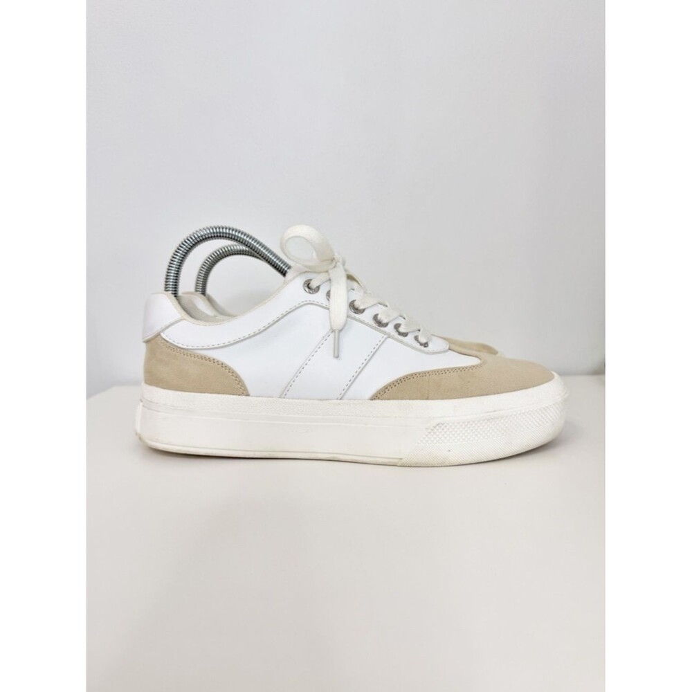 J Slides White Sand Faux Suede Gable Platform Casual Sneaker Women’s Size 8.5